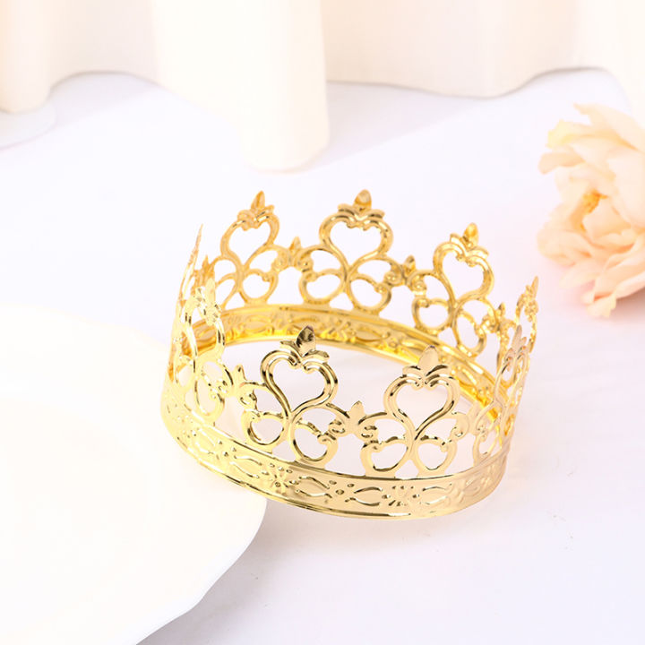 1PC Tiara Gold Color Crown Cake Topper Decoration Decorative Party ...
