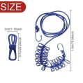Clothesline Rope Elastic Cloth Drying Hanging Rope with 12 Clips and 2 Hooks Travel Clothesline Hanging Laundry Drying Rope 180CM. 