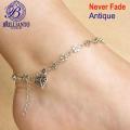 Antique Heart Anklet Payal for Girls and women Simple Silver Foot Bracelet Never Fade. 