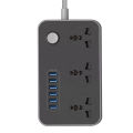 Energy - ENRG Smart Universal Extension Board 3 Power Socket + Usb Ports Plug For Electronics Mobile Charging With 1.8 Meter Heavy Duty Copper Wire White. 
