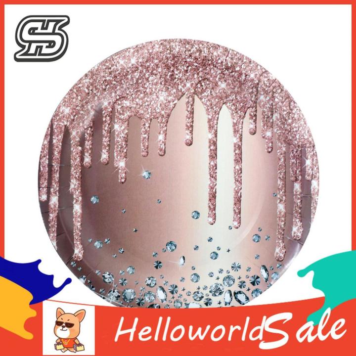 HelloWorld Dinnerware Set Food Grade Floral Plate Tissue Disposable Dinnerware