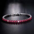 CAOSHI Luxury Plated Round Shiny Tennis Crystal Gemstone Chain Bangle Wedding Wristband Charm bracelets women. 