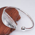 Frascati Silver Plated Leaf Charm Bracelets Bangles For Women Wedding Adjustable Bracelet. 