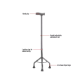 Bigger `Tripod Walking Stick,Tripod cane height adjustable Premium Quality by EUNOIA. 