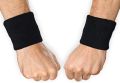 Cotton Unisex Sport Black Sweatband Wristband Wrist Protector Brace Terry Cloth Sweat Band for Running Badminton Basketball. 