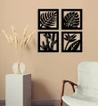 AR Decor Wooden Wall Hanging Decore Panel 4 Frame Leaf Scenery 3D DIY Laser Cut Cnc Wall Art Design Decoration For Home Decor Living Room And Offices And For Gifts Item. 