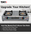 Pak MasterChef 2-Burner Gas Stove | Dual Steel Burners | Heavy Gauge Rust-Proof Body | Powder-Coated Trivets | NG/LPG Compatible. 