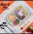 Meal It Lunch Box 1000ML with Three Compartments Leakproof for Office School Use. 