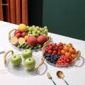 Acrylic Serving Tray with Handles Fruit Dessert Tray Countertop Organizer Multipurpose Durable Cosmetics Tray for Kitchen, Bathroom, Office. 