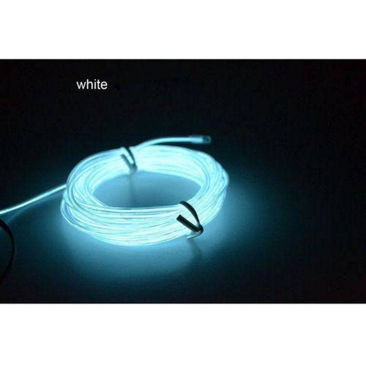 LED Flexible EL Wire Strip Neon Glow Light Ice Blue color