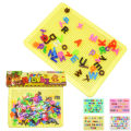 Educational 182 Pcs English Letters Learning Puzzle Alphabet ABC Words Pin Toys Set - Peg Board Puzzle - Building Blocks - Early Learning Spelling - Buildings Block Toy For Kids Boys Girls. 