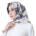 Scarf 90cm Printed Large Squares Satin Silk Scarf  Headscarf Malaysia Fashion Floral Shiny Silk Lady Women Shawl 90cm (35.4Inches). 