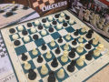 Draughts and checkers 2 in 1 board game-2in1 Draughts & Checkers Board Game Heavy Laminated Board Draughts And Chess Board Game. 