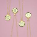 Round Coin Initial Name Necklace For Women Gold 26 Alphabet Jewelry S Rainbow Letter Necklace Collar Iniciales. 