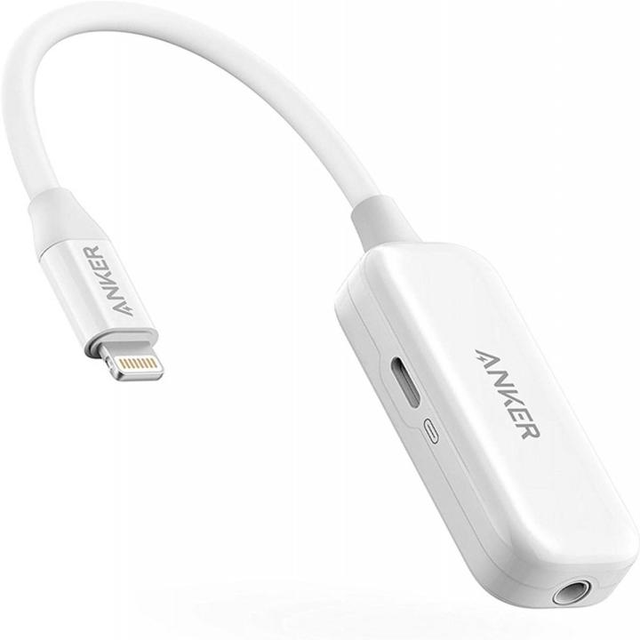 Anker 2-In-1 Audio & Lightning Charging Adapter 3.5mm Headphone Jack MFi-Certified