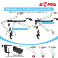 Energy - ENRG Scissor Arm Mic Suspension Stand Studio Recording With Microphone Holder For Condenser Universal BM 800 Blue Yeti Black. 