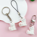 3D Cartoon Fox Pendant Keychain Flocking Lovely Animal Phone Lanyard Key Ring MJ. 