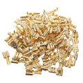 10/20/50/100 Pieces 6.3mm Male and Female Spade Terminal Connectors Gold Brass Car Speaker Wire Connector For Car/Boat Speaker/Battery. 