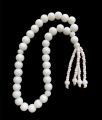 Hand-Made White Tasbih 33Beads 8mm Tasbeeh, Marble Beads Tasbih.. 