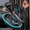 TWS Wireless Bluetooth Headset with Microphone Ultra Thin Non-in -ear Wireless Earbuds Noise Cancelling Bluetooth Earphones Handfree Calling Driving Headphones with LED Display Charger Box. 