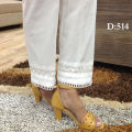 TROUSERS For Ladies-Summer Pure Breeza Cotton Trousers for Women Girls White & Black D514. 