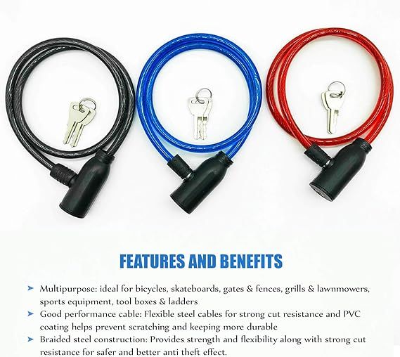 Master Lock Heavy Duty Bike  Lock Key Universal Mounting Bracket Certified Bike Lock Long Shackle