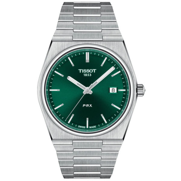 Tissot PRX Silver Stainless Steel Green Dial Quartz Watch for Gents - T137.410.11.091.00