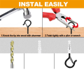 25 PCS Metal Hanging Hook with Safety Buckle, Windproof Screw Hooks for Hanging Outdoor String Lights for Hanging Plants,. 