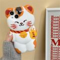 HOCE Fashion Cartoon Lucky Cat Phone Cases For iPhone 15 14 13 11 12 Pro Max 15 Plus XR XS Max Case Cute Style Glossy Soft Silicone Cover. 
