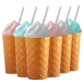 Ice Cream Cone Tumbler with Straw – Kids Tumblers/Sipper With Lids And Straws – Summer Cups Travel Mug for Cold Drinks. 