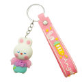 Miffy key chain Cute Cartoon keychain Soft glue key pendant Rabbit pendant doll motorcycle, car key chain. 