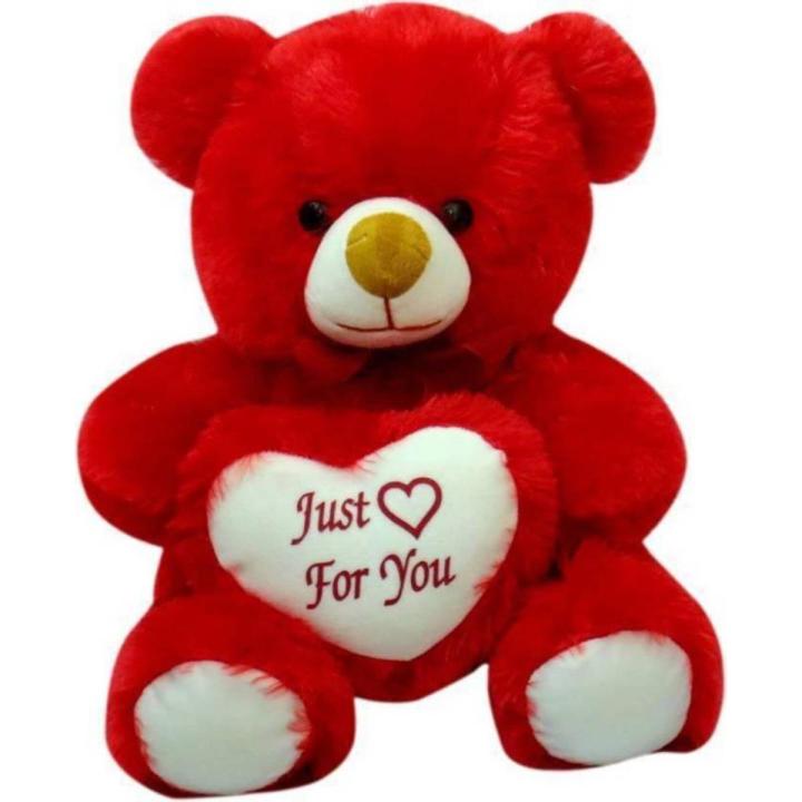 Teddy Bear Just For You heart Teddy Bear Huggable And Loveable For Someone Special - 2 Feet (Red)