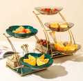 Elegant Multi-Tier Gold Serving Stand with Glass Plates - Perfect for Desserts, Appetizers and Cake Serving Tray. 