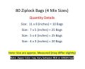 Pack of 80 - 4 Sizes Resealable Poly Clear Zip Lock Bags - Polythene Transparent Zipper Ziplock Bags. 