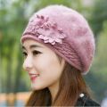 New Arrival Elegant Women Knitted Hats Rabbit Fur Cap Autumn Winter hat Ladies Female Fashion Skullies Beret Hat. 