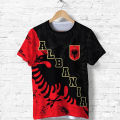 Summer Albania Eagle round neck short sleeve 3D printing T-shirt tops fashion men's and women's casual contest jersey tees. 