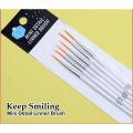Mini Detail Liner Brush Set Of 6 For Detail Work. 