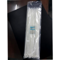 Pack of 100 - 8x300mm Nylon Zip Cable Ties White Standard Self-Locking Plastic Tie Straps. 