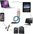 Headset Splitter Cable for PC 3.5mm Jack Headphones Adapter Convertors for PC 3.5mm Female with Headphone/Microphone Transform to 2 Dual 3.5mm Male for Computer Simultaneously Y Splitter Audio. 