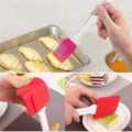 pack of 2 - Spatula & BBQ oil brush,silicon Acrylic Transparent brush,silicon transparent spatula & brush reqular size. 