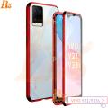 lthmy for VIVO Y33s Magnetic Case 360 Front Back double-sided 9H Tempered Glass Case Metal Bumper cover. 