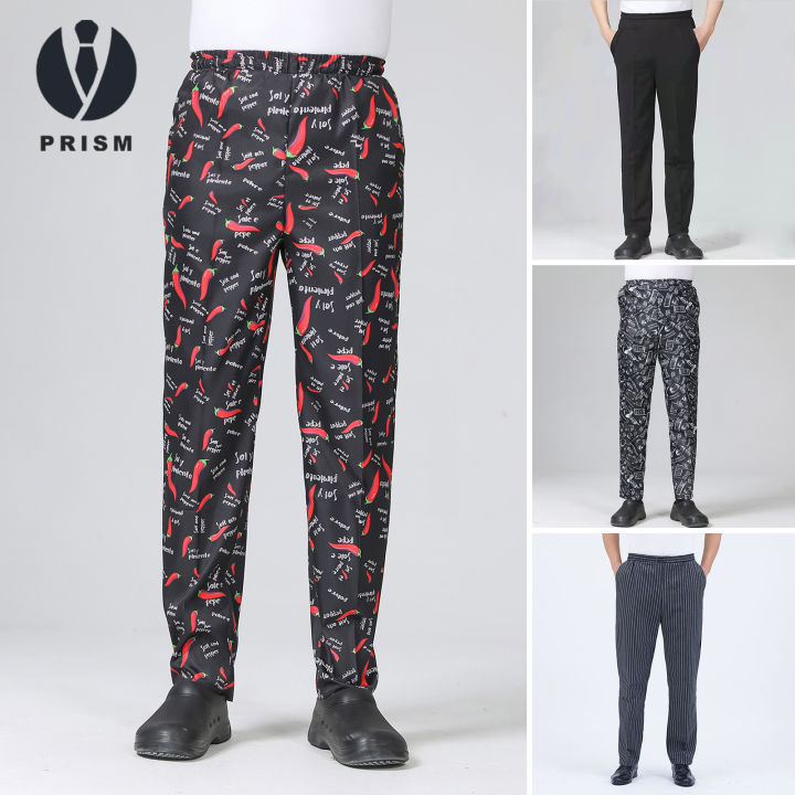 Chef Pants Unisex Loose Elastic Waist Soft Breathable Pockets Stretchy ...