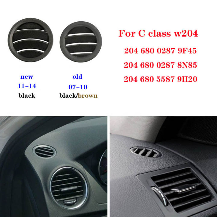 W204 Console AC Vent Grille Assembly For Mercedes C-Class 2007-2011 – LHD Left Side, Black, PC/ABS Material, Direct Replacement