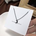 Kpop Jewelry Women Accessories Cute Moon Necklace Black Short Chain For Babygirl Choker. 