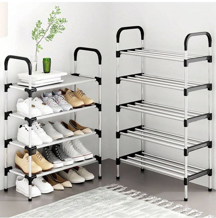 4%20and%205%20Tiers%20Shoe%20Rack%20Compact%20Space%20Saving%20Footwear%20Trainer%20Shoes%20Storage%20Organizer%20-%20Stainless%20Shoe%20Rack%204%20and%205-Layers%20-%20Image%204