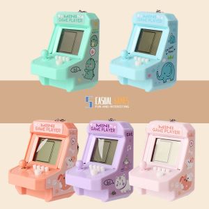 Bilashmart 【Lowest Prices Online】 Mini Portable Game Console With Keychain Children Handheld Puzzle Retro Arcade Cherry Super Store