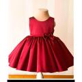 silky red fancy princess frock for baby girls. 