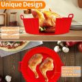Air Fryer Liners Silicone, 8 Inch Air Fryer Basket, 2-Pack Reusable Air Fryer Liner, Food Grade Accessories, Replacement of Parchment Liners, No Need to Clean the Fryer. 