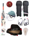 PREMIUM SPORTS Pack of 7 Kids Cricket Kit Set For 5 - 9 Years Juniors (1 x Hard Bat 1 x Hard Ball 1 x Pair of Gloves 1 x Cricket Kit Bag 1 x Helmet 1 x Under Guard 1 x Pair of Junior Leg Pads) - MultiColor. 