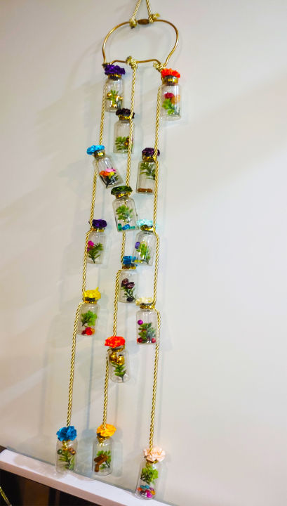 Wall Hanging Mini Glass Bottles With Rope For Wall Decor